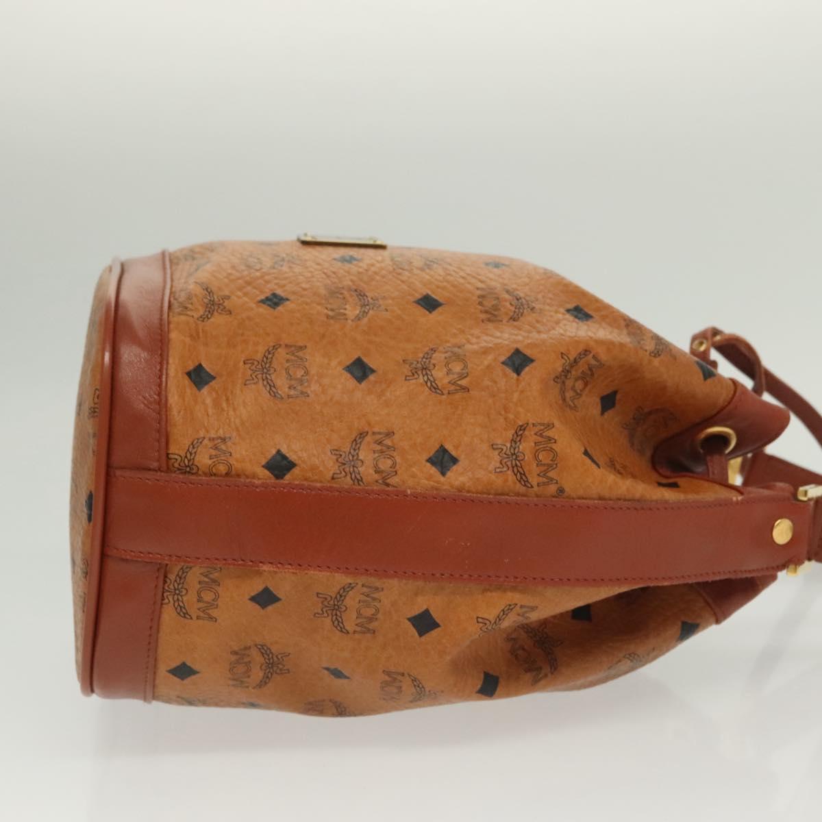 MCM Logogram Vicetos Shoulder Bag PVC Leather Brown Gold Auth 137547