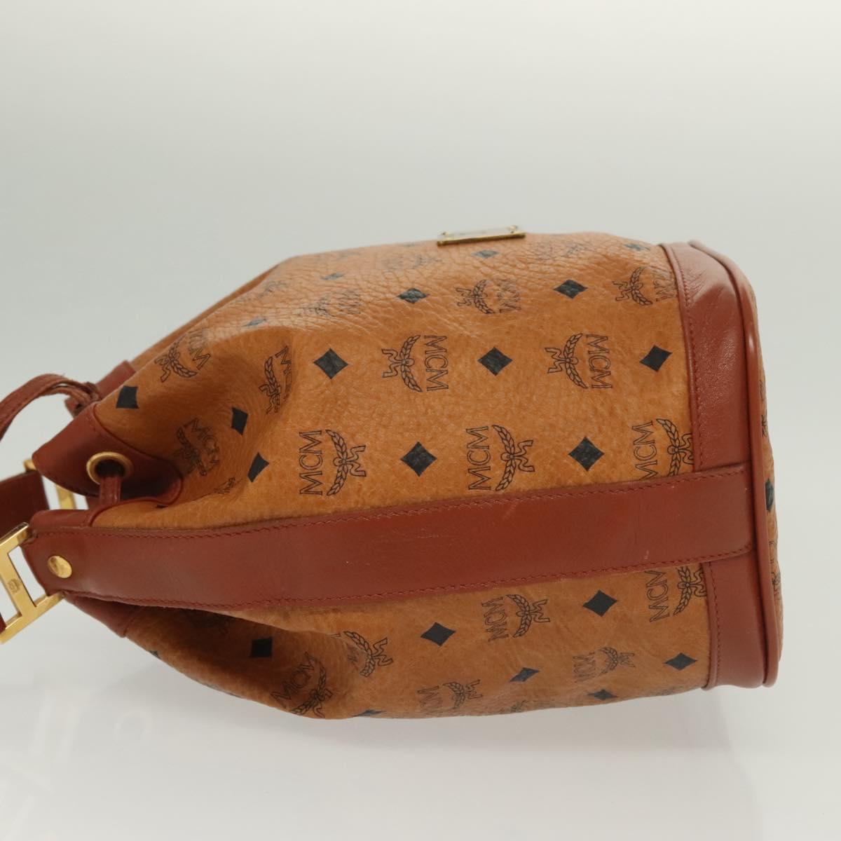MCM Logogram Vicetos Shoulder Bag PVC Leather Brown Gold Auth 137547