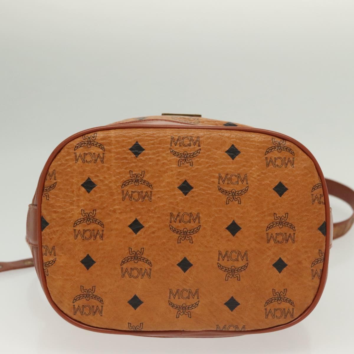 MCM Logogram Vicetos Shoulder Bag PVC Leather Brown Gold Auth 137547