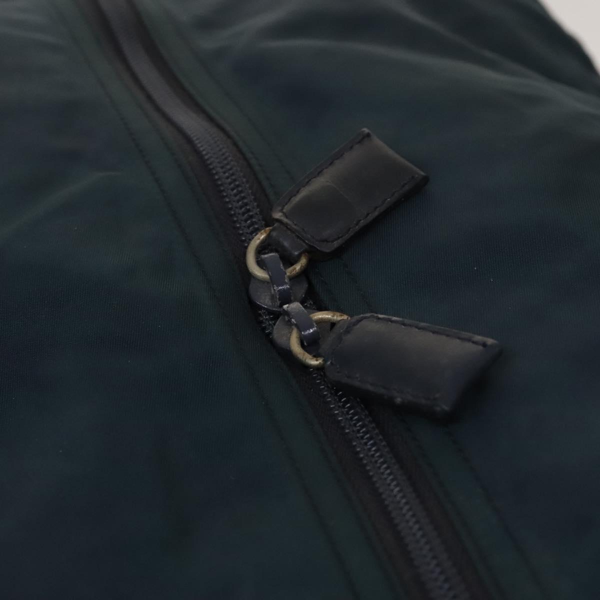 PRADA Boston Bag Nylon Navy Silver Auth 137548