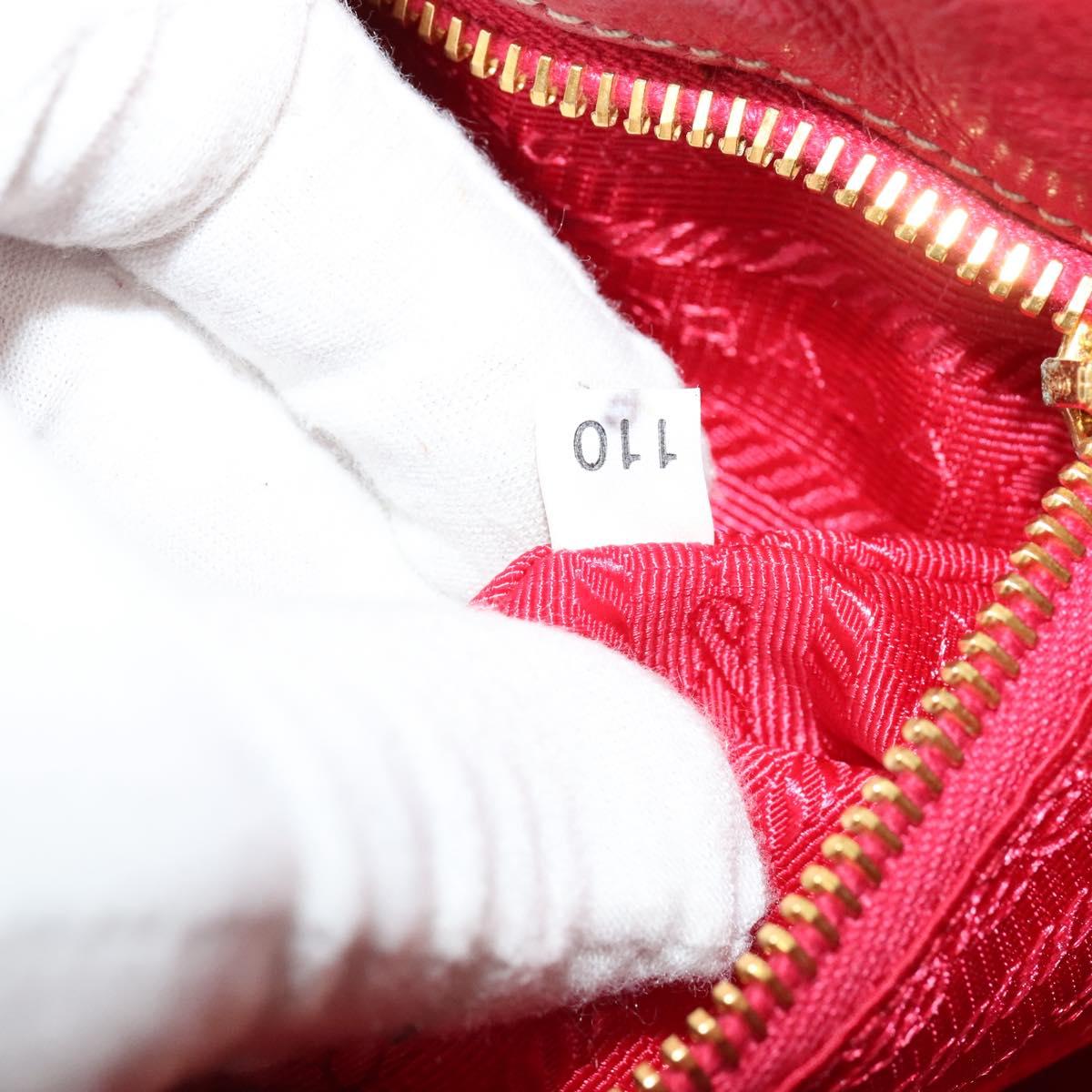 PRADA Gathered Hand Bag Nylon 2way Pink Gold Auth 137550