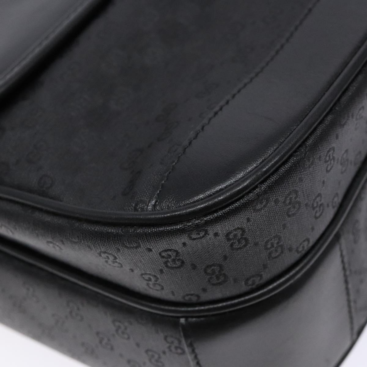 GUCCI Micro GG Supreme Shoulder Bag PVC Black Gold 001 14 0925 Auth 137566