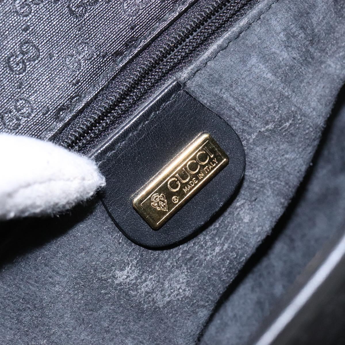 GUCCI Micro GG Supreme Shoulder Bag PVC Black Gold 001 14 0925 Auth 137566