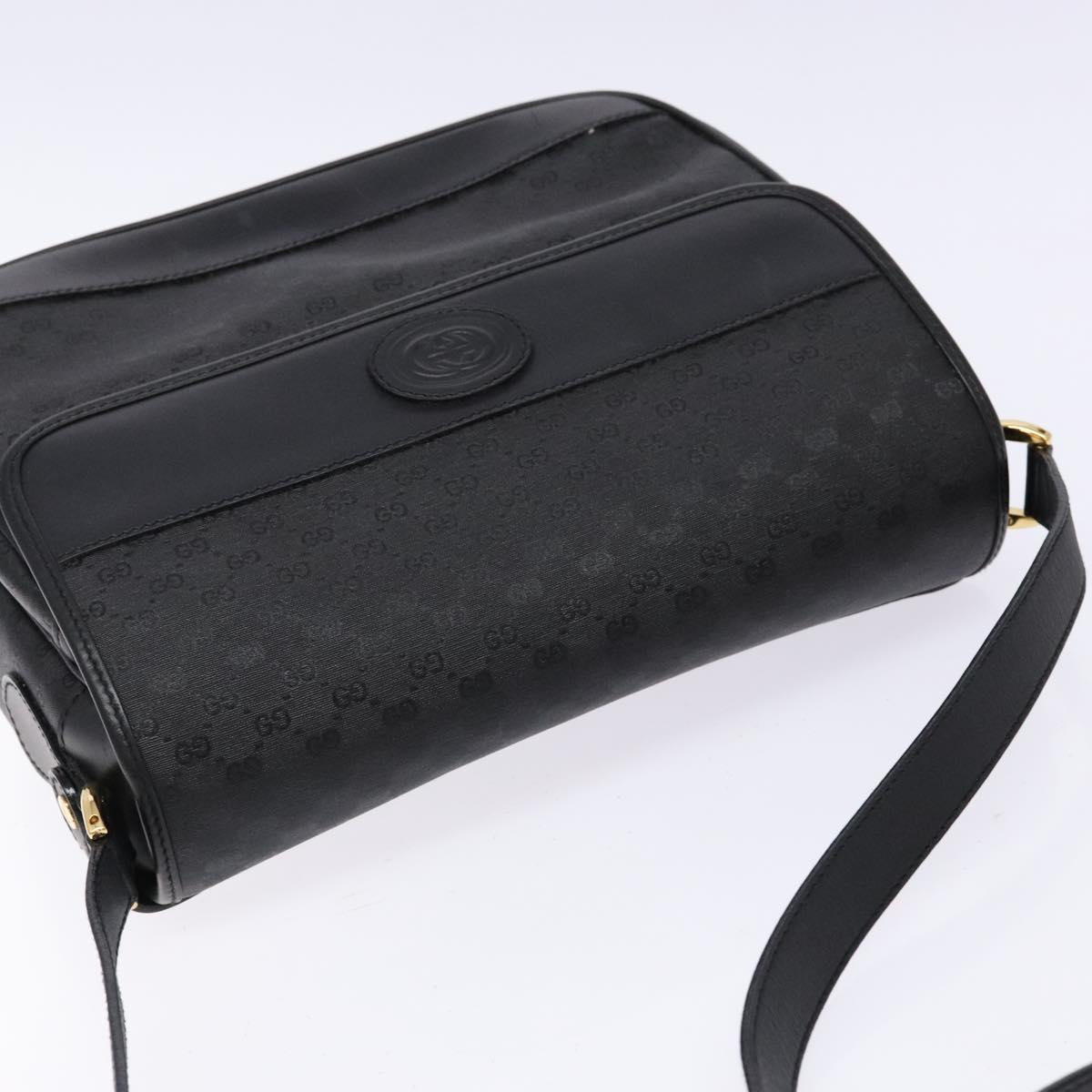 GUCCI Micro GG Supreme Shoulder Bag PVC Black Gold 001 14 0925 Auth 137566