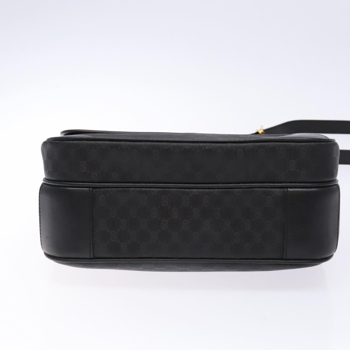 GUCCI Micro GG Supreme Shoulder Bag PVC Black Gold 001 14 0925 Auth 137566
