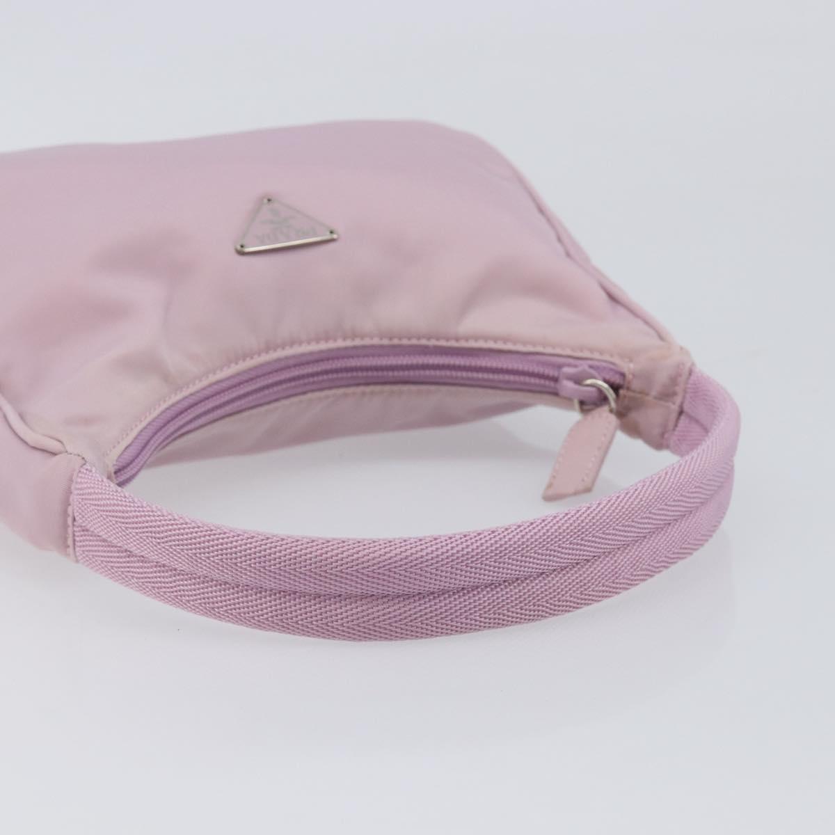 PRADA Accessory Pouch Nylon Pink Silver Auth 137568