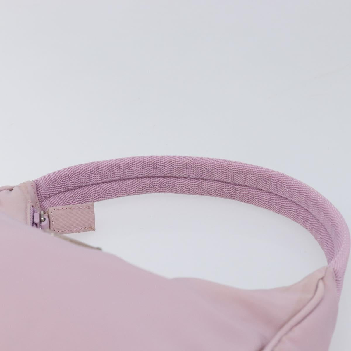 PRADA Accessory Pouch Nylon Pink Silver Auth 137568