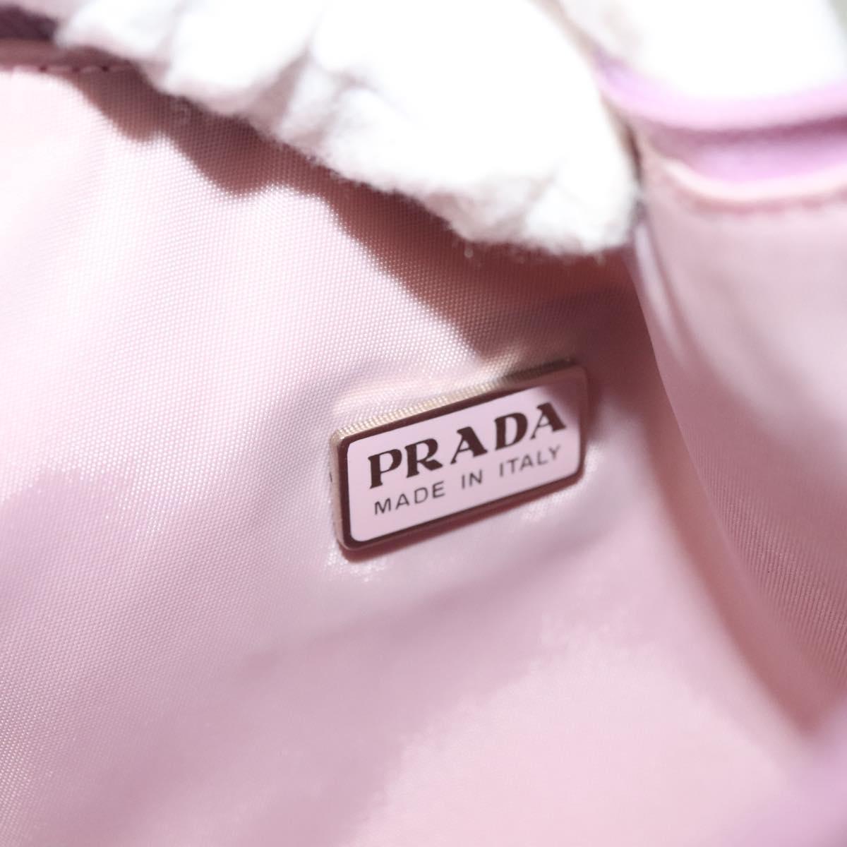 PRADA Accessory Pouch Nylon Pink Silver Auth 137568