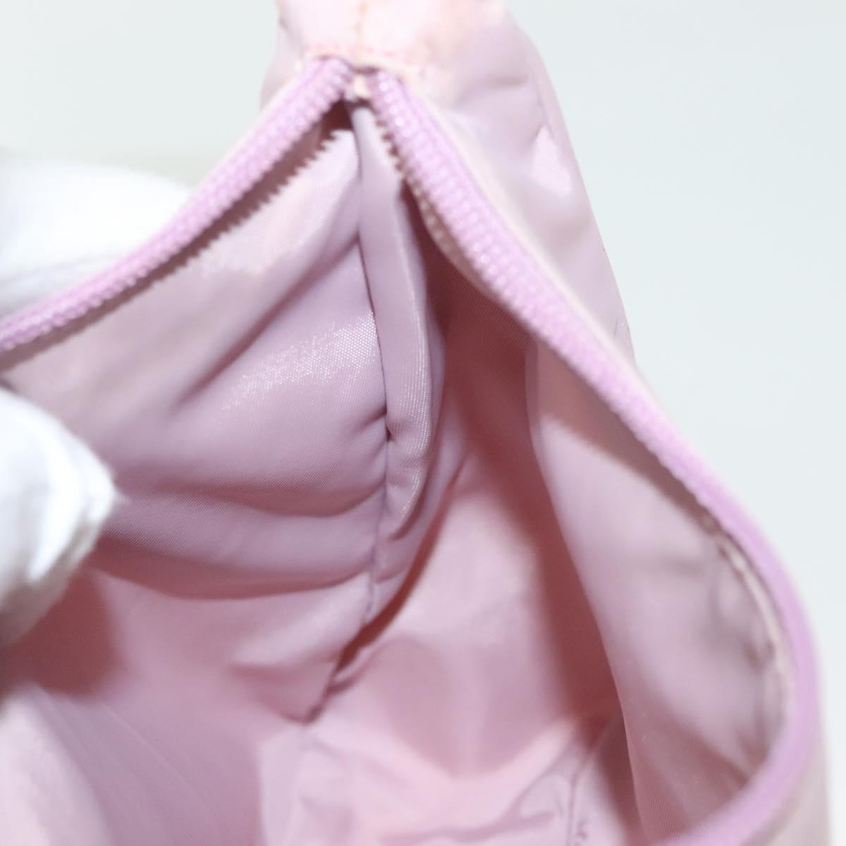 PRADA Accessory Pouch Nylon Pink Silver Auth 137568