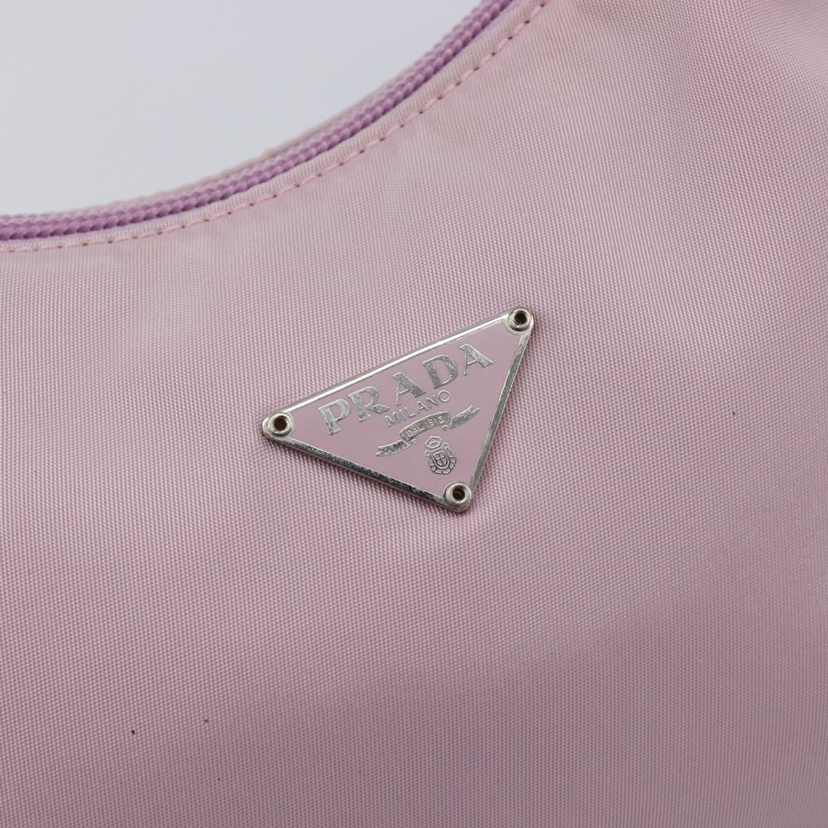 PRADA Accessory Pouch Nylon Pink Silver Auth 137568