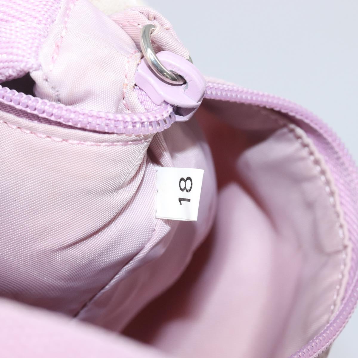 PRADA Accessory Pouch Nylon Pink Silver Auth 137568