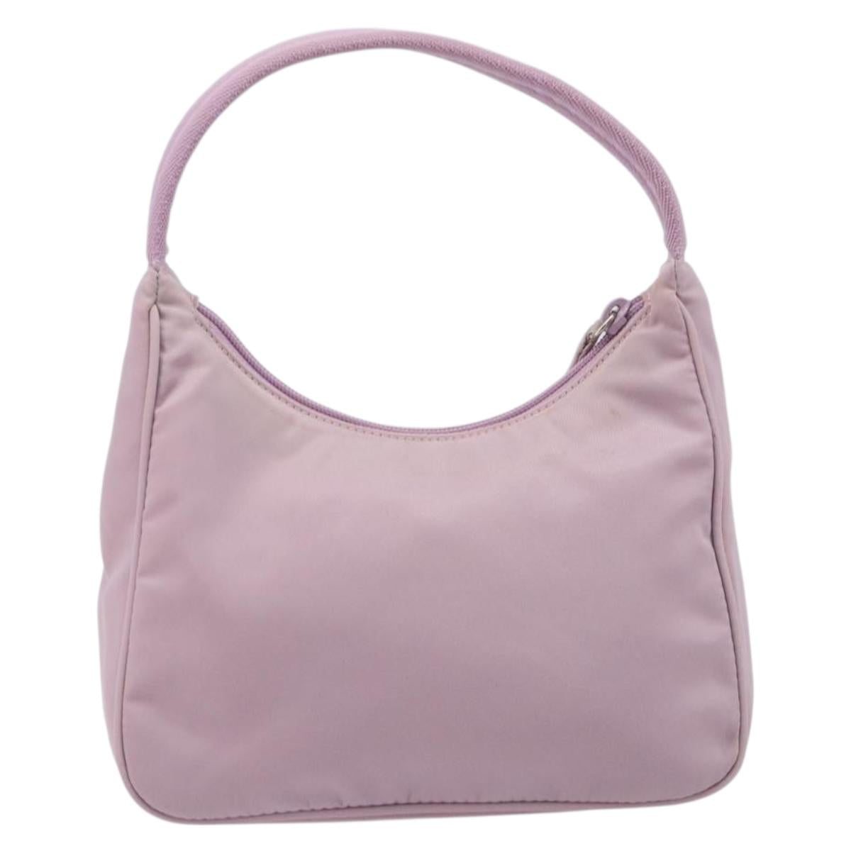 PRADA Accessory Pouch Nylon Pink Silver Auth 137568