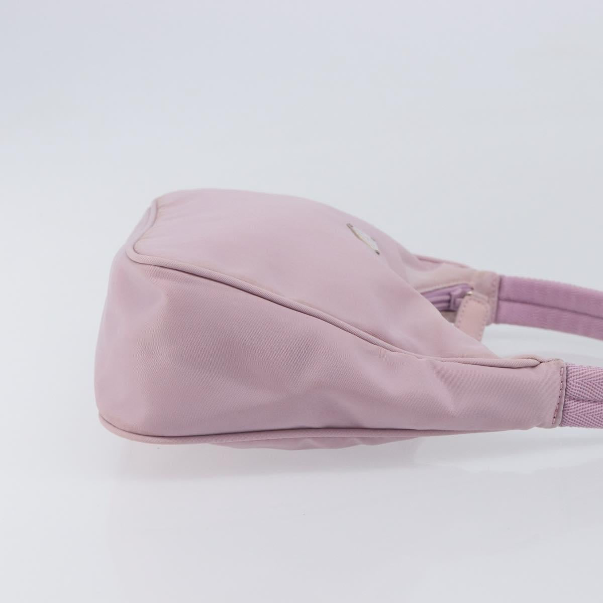 PRADA Accessory Pouch Nylon Pink Silver Auth 137568