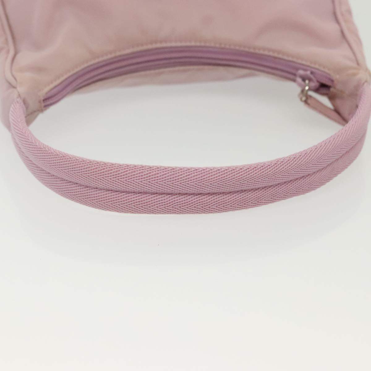 PRADA Accessory Pouch Nylon Pink Silver Auth 137568