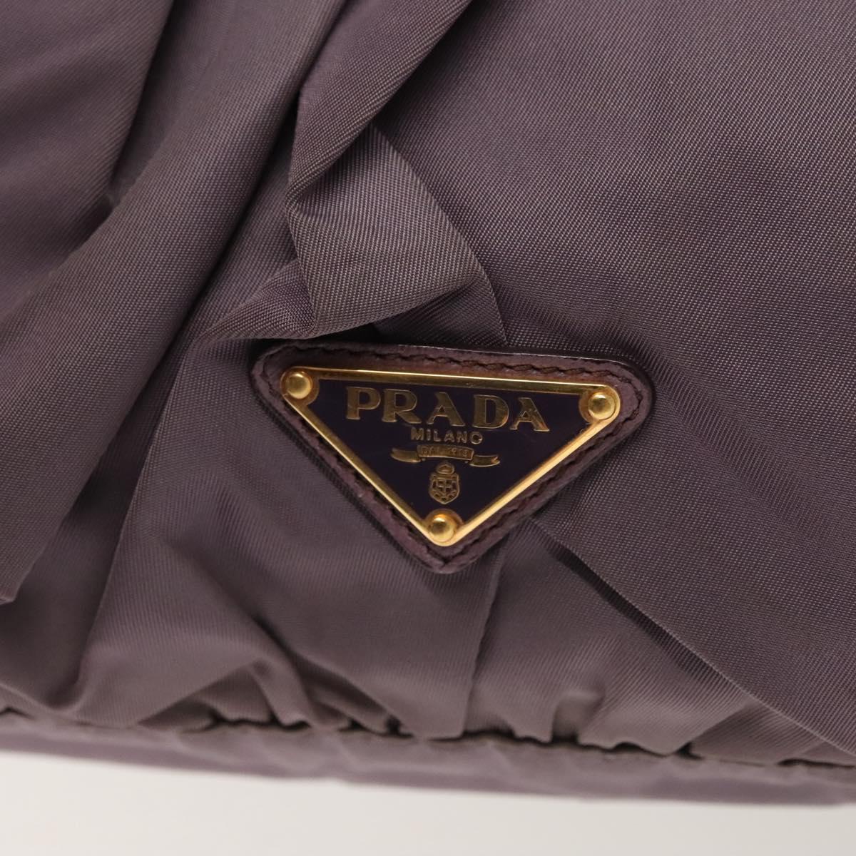 PRADA Hand Bag Nylon Purple Gold Auth 137586