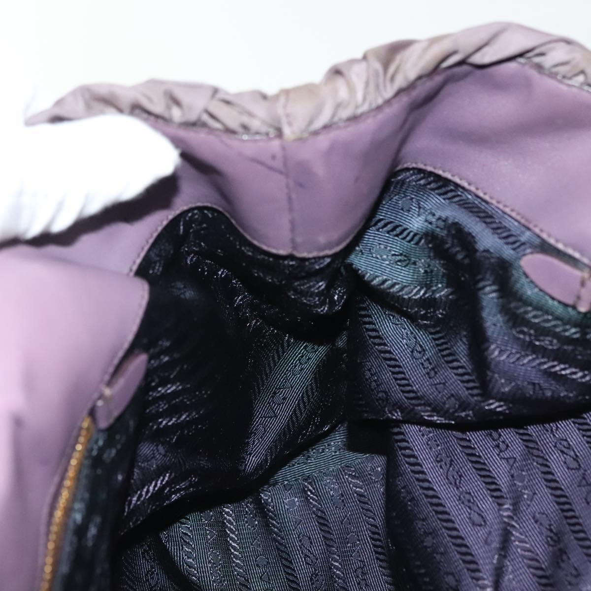 PRADA Hand Bag Nylon Purple Gold Auth 137586