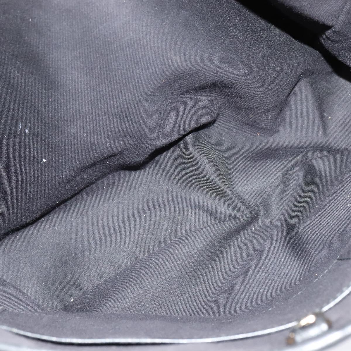 BVLGARI Tote Bag Leather Black Gold Auth 137590