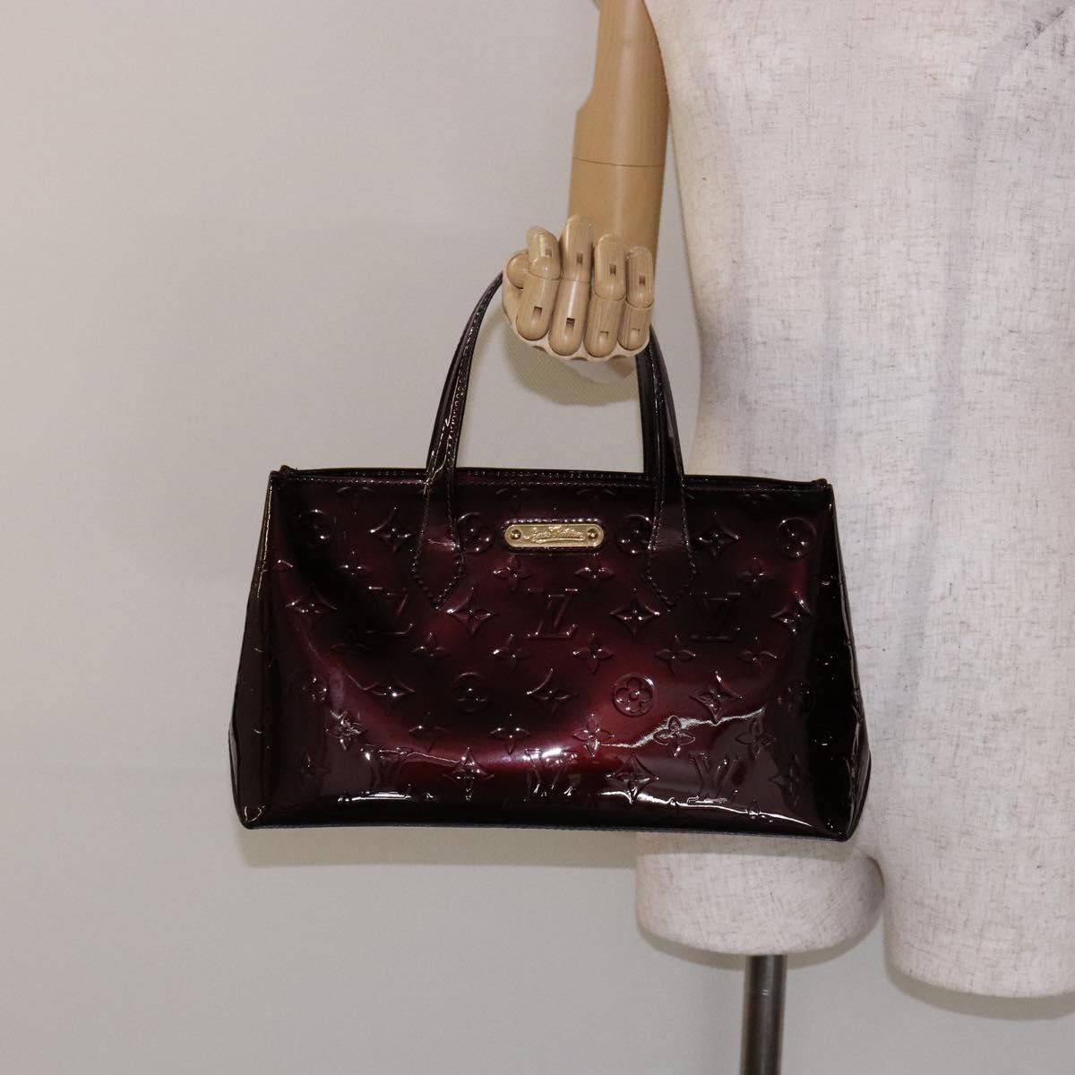 LOUIS VUITTON Monogram Vernis Wilshire PM Hand Bag Amarante M93641 Auth 137592