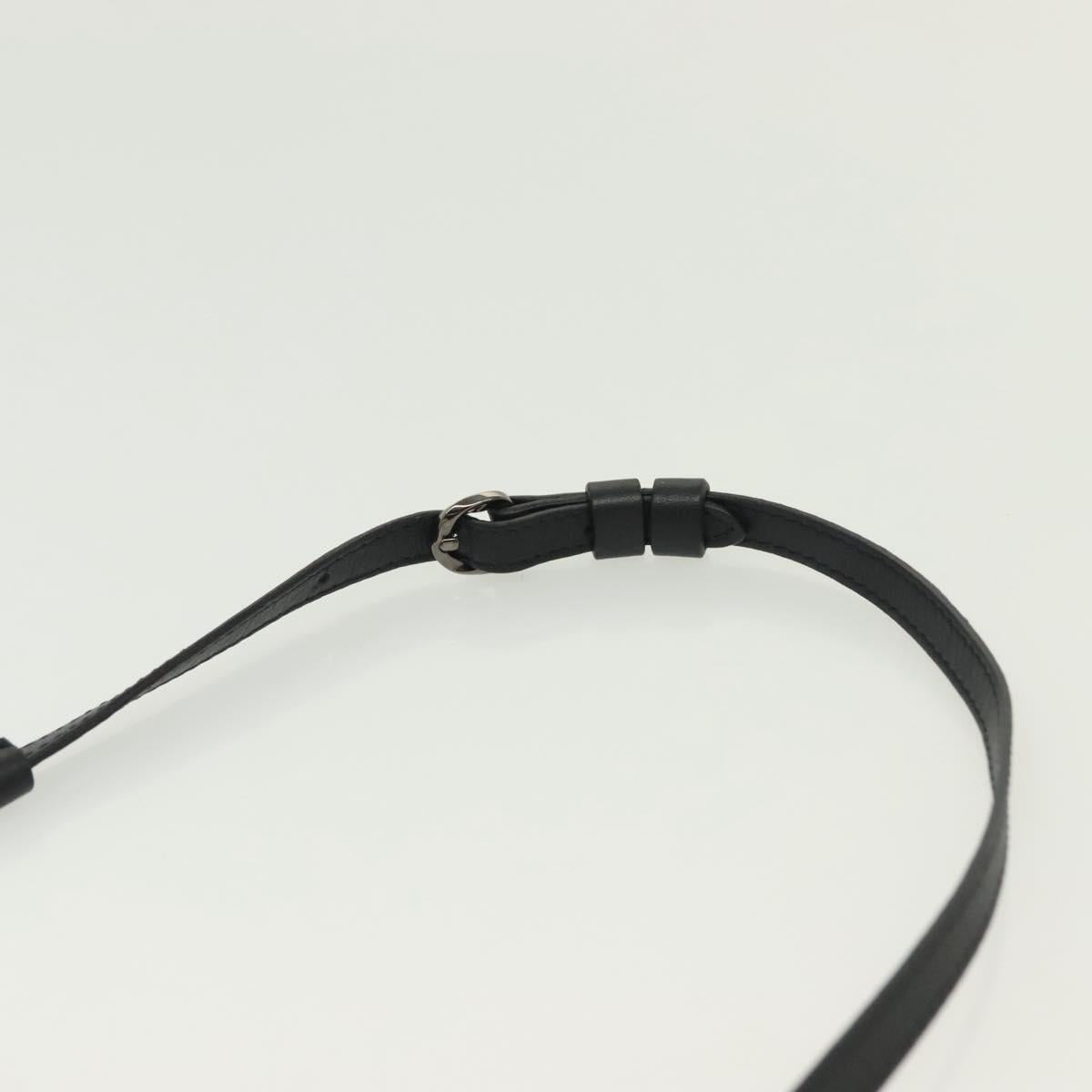 Christian Louboutin Studs Chain Shoulder Bag Leather Black Silver Auth 137606