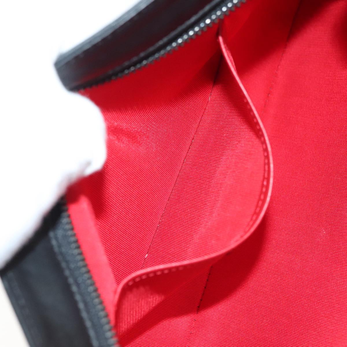 Christian Louboutin Studs Chain Shoulder Bag Leather Black Silver Auth 137606