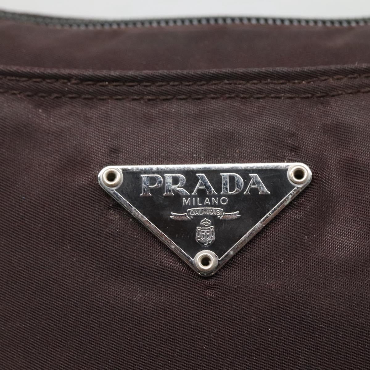 PRADA Shoulder Bag Nylon Black Silver Auth 137625