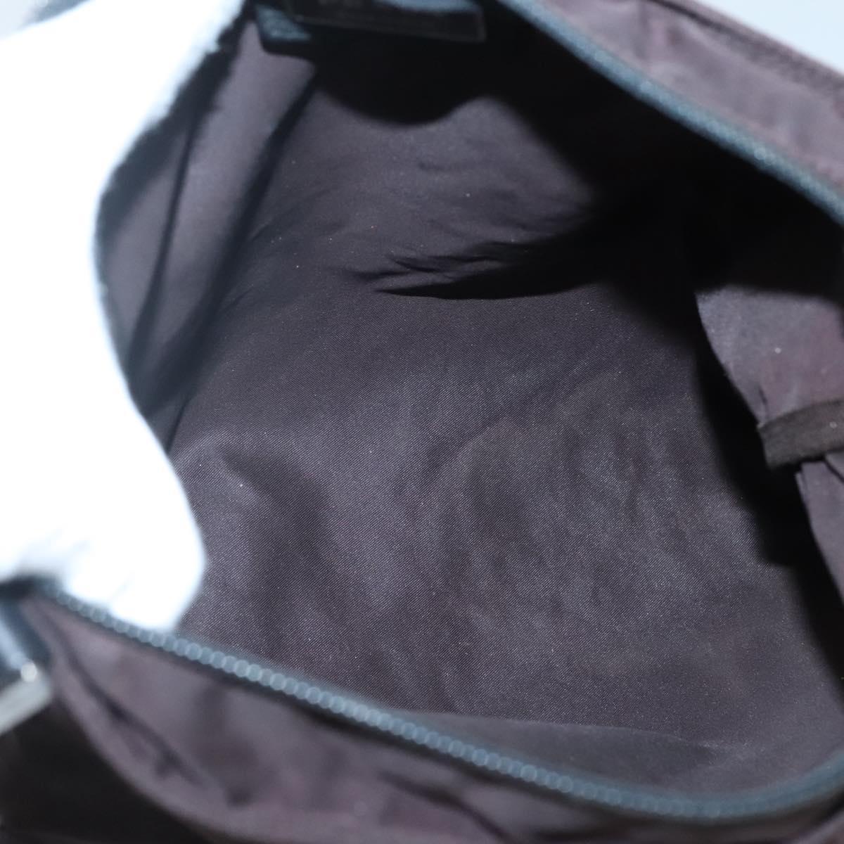 PRADA Shoulder Bag Nylon Black Silver Auth 137625