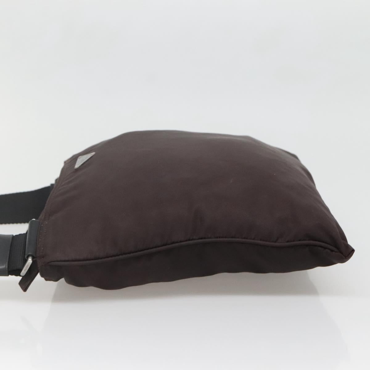 PRADA Shoulder Bag Nylon Black Silver Auth 137625