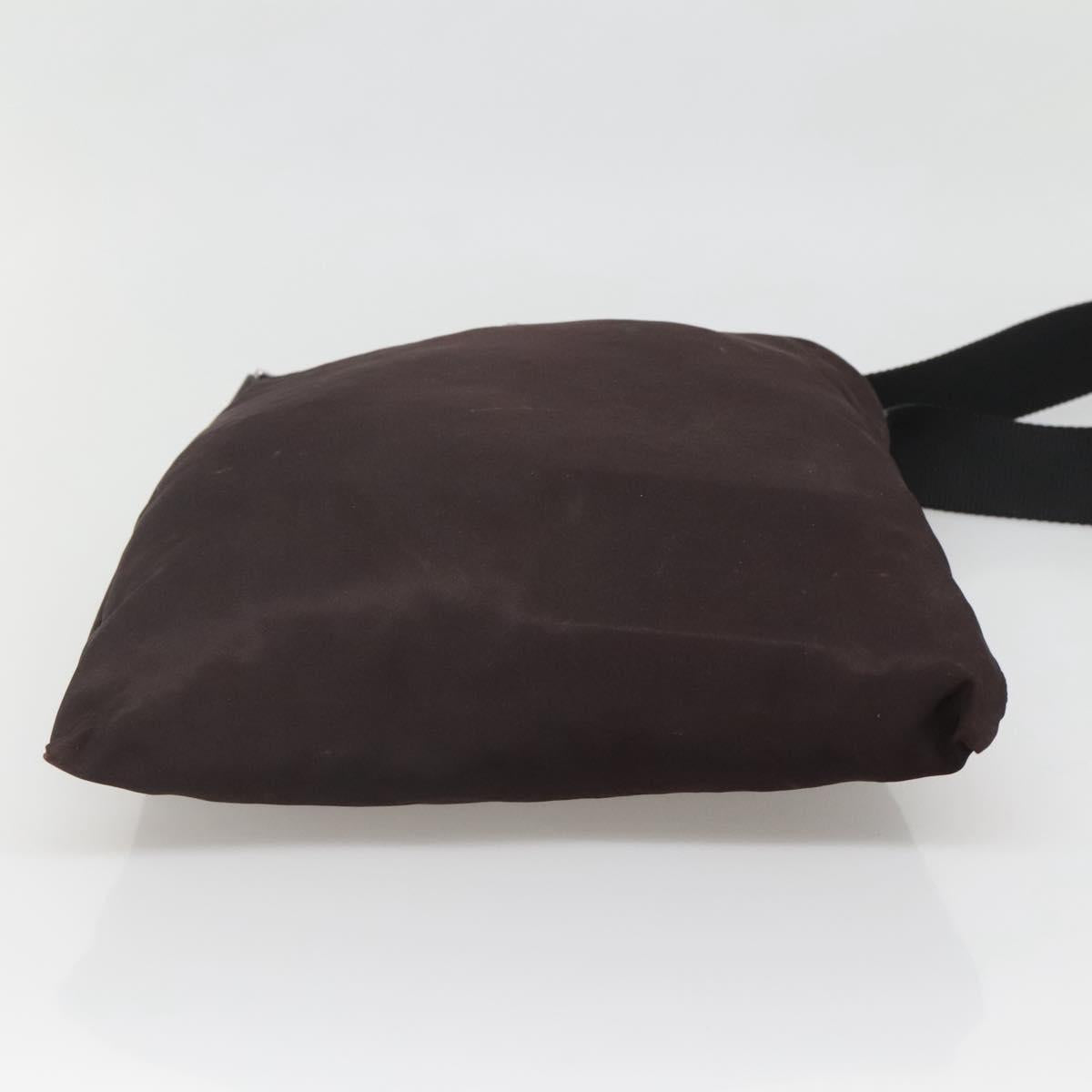 PRADA Shoulder Bag Nylon Black Silver Auth 137625