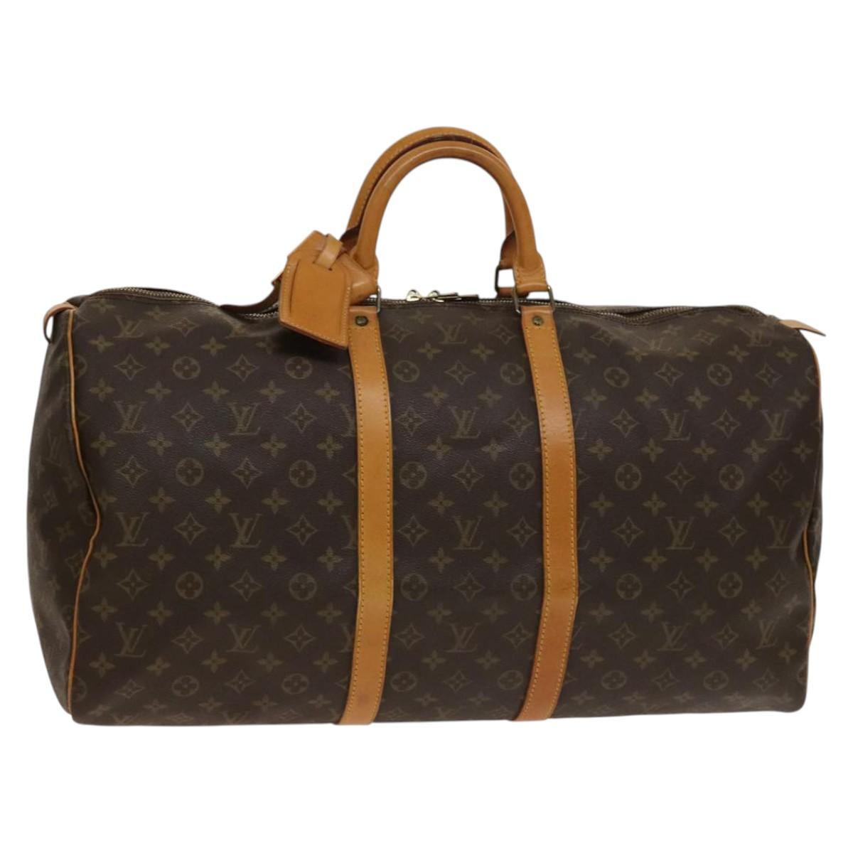 LOUIS VUITTON Monogram Keepall 55 Boston Bag M41424 LV Auth 137635