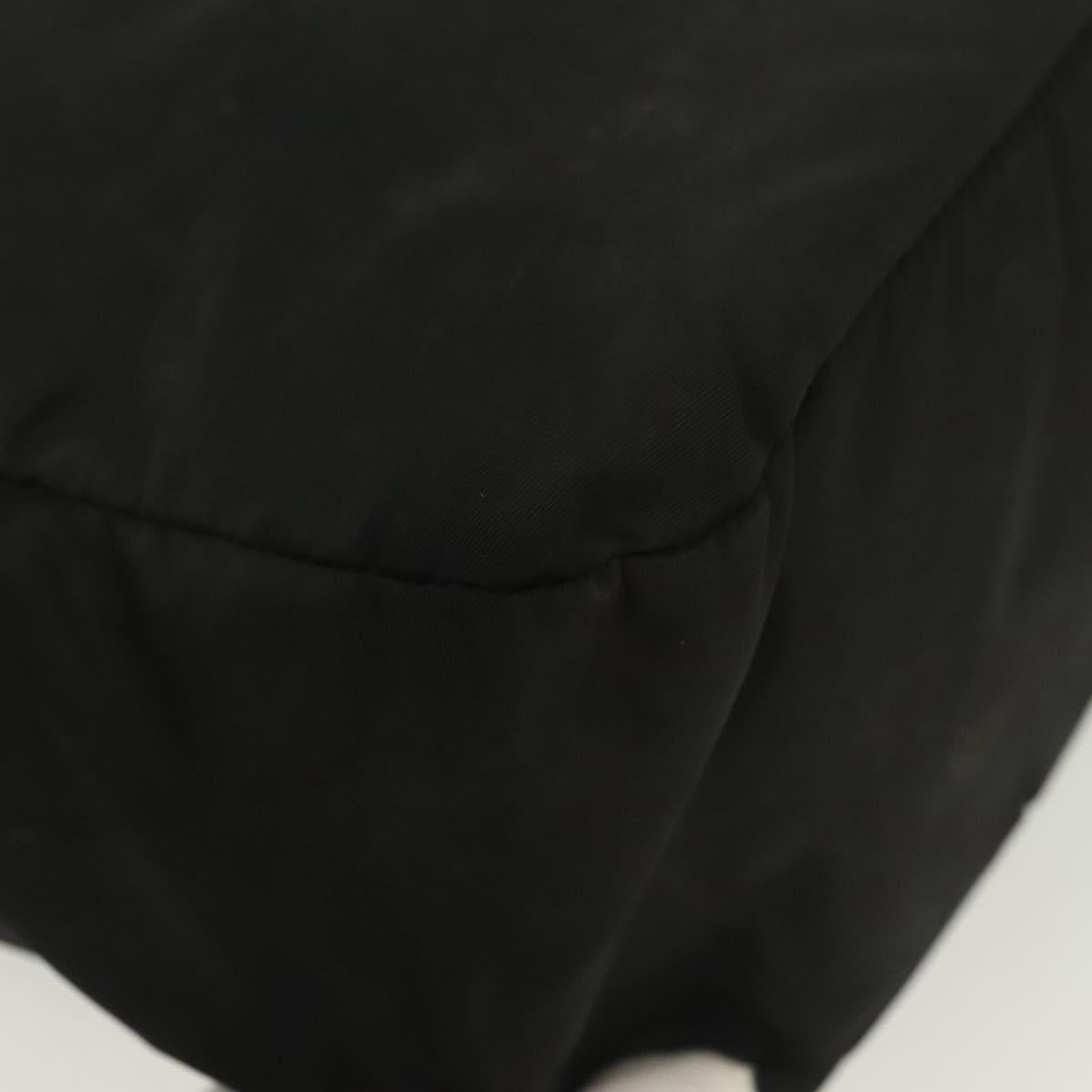 PRADA Hand Bag Nylon Black Silver Auth 137647