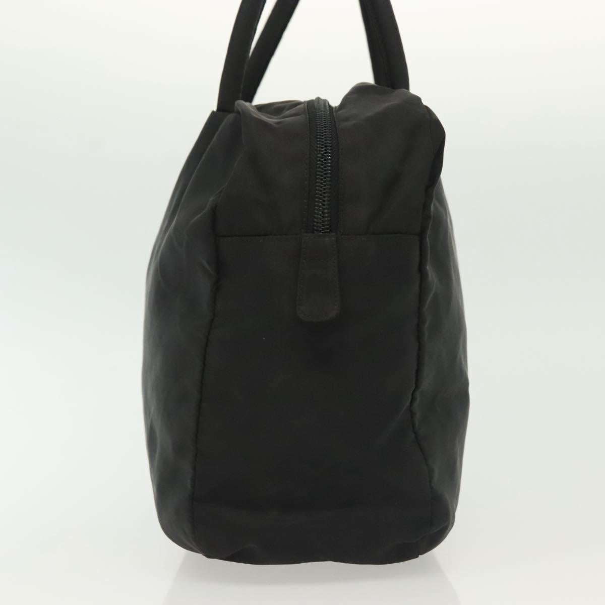 PRADA Hand Bag Nylon Black Silver Auth 137647