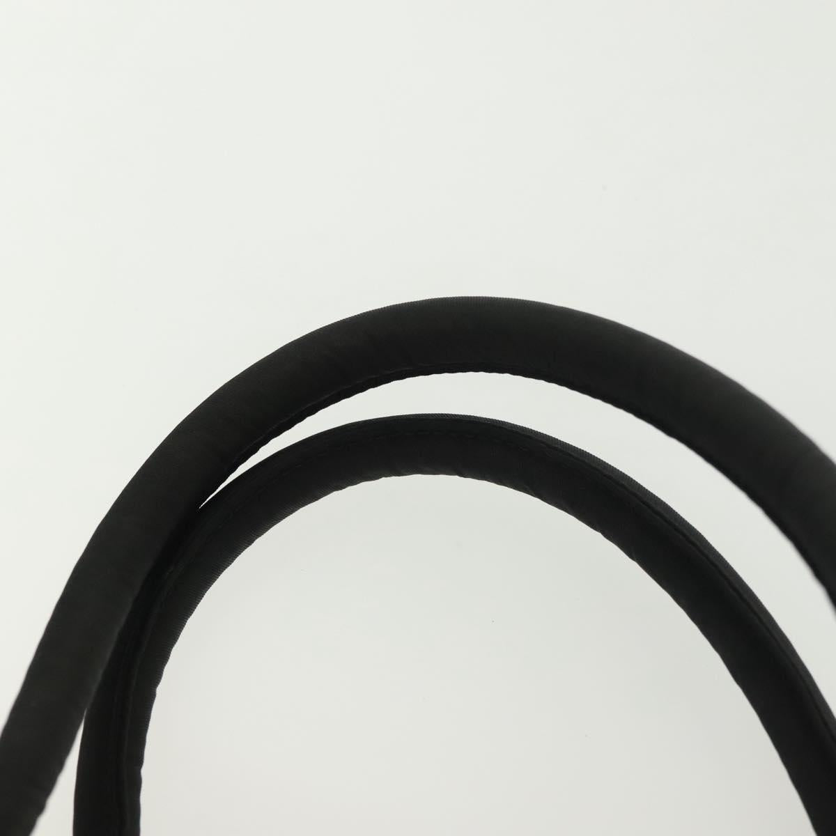 PRADA Hand Bag Nylon Black Silver Auth 137647
