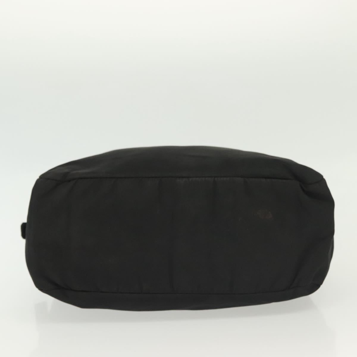 PRADA Hand Bag Nylon Black Silver Auth 137647