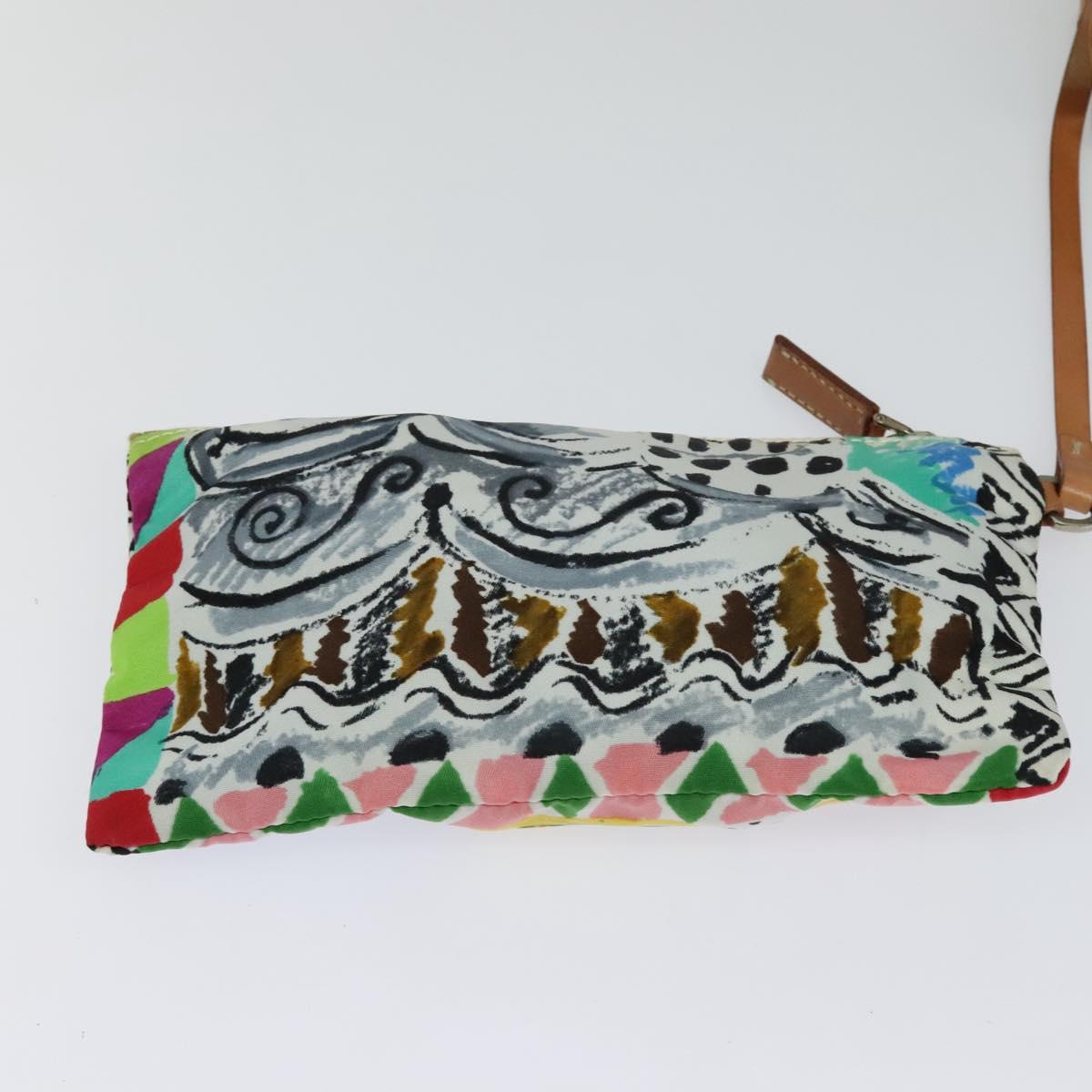 PRADA Tote Bag Vinyl Leather Clear Multicolor Silver BR2515 Auth 137653