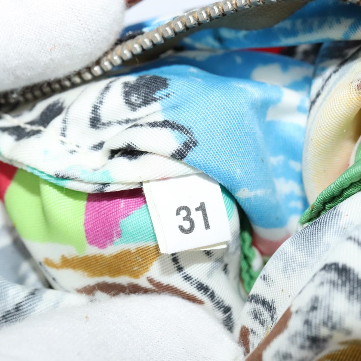 PRADA Tote Bag Vinyl Leather Clear Multicolor Silver BR2515 Auth 137653