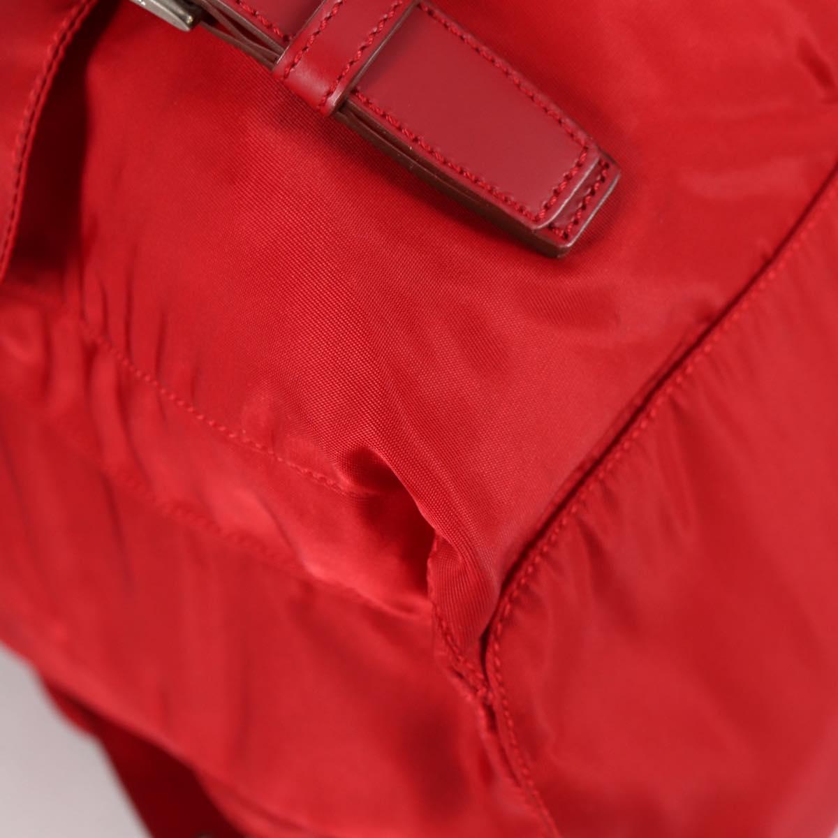 PRADA Backpack Nylon Red Silver Auth 137676