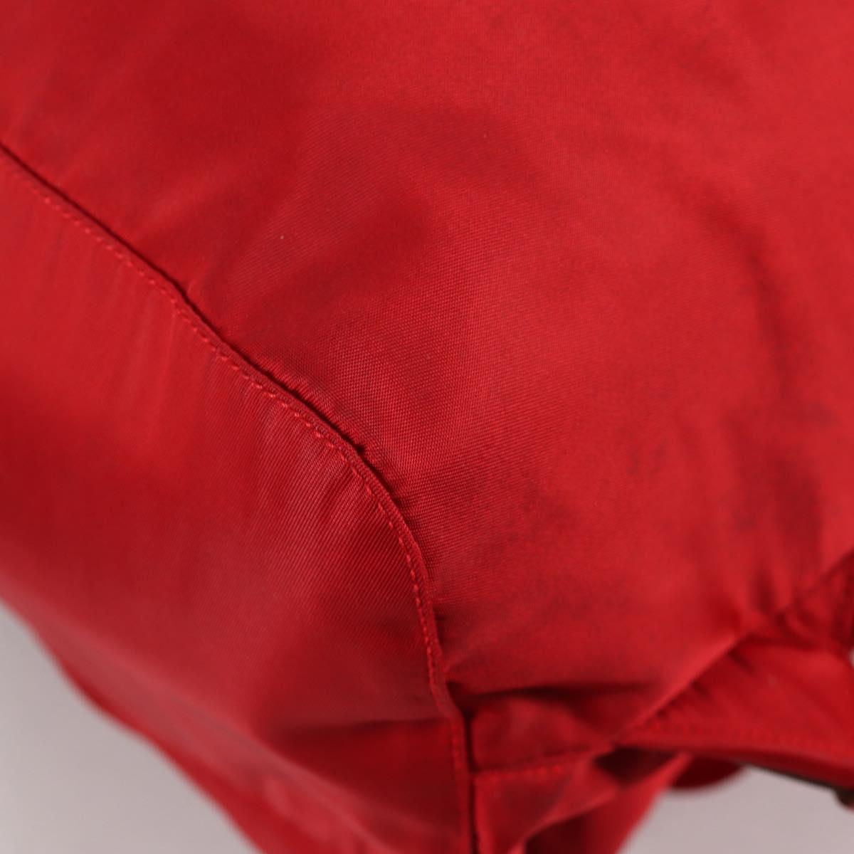 PRADA Backpack Nylon Red Silver Auth 137676