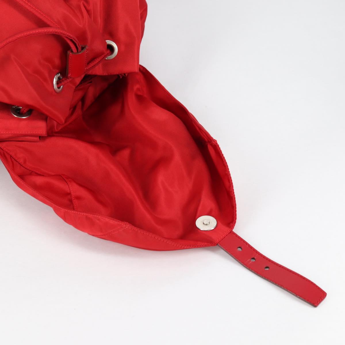 PRADA Backpack Nylon Red Silver Auth 137676