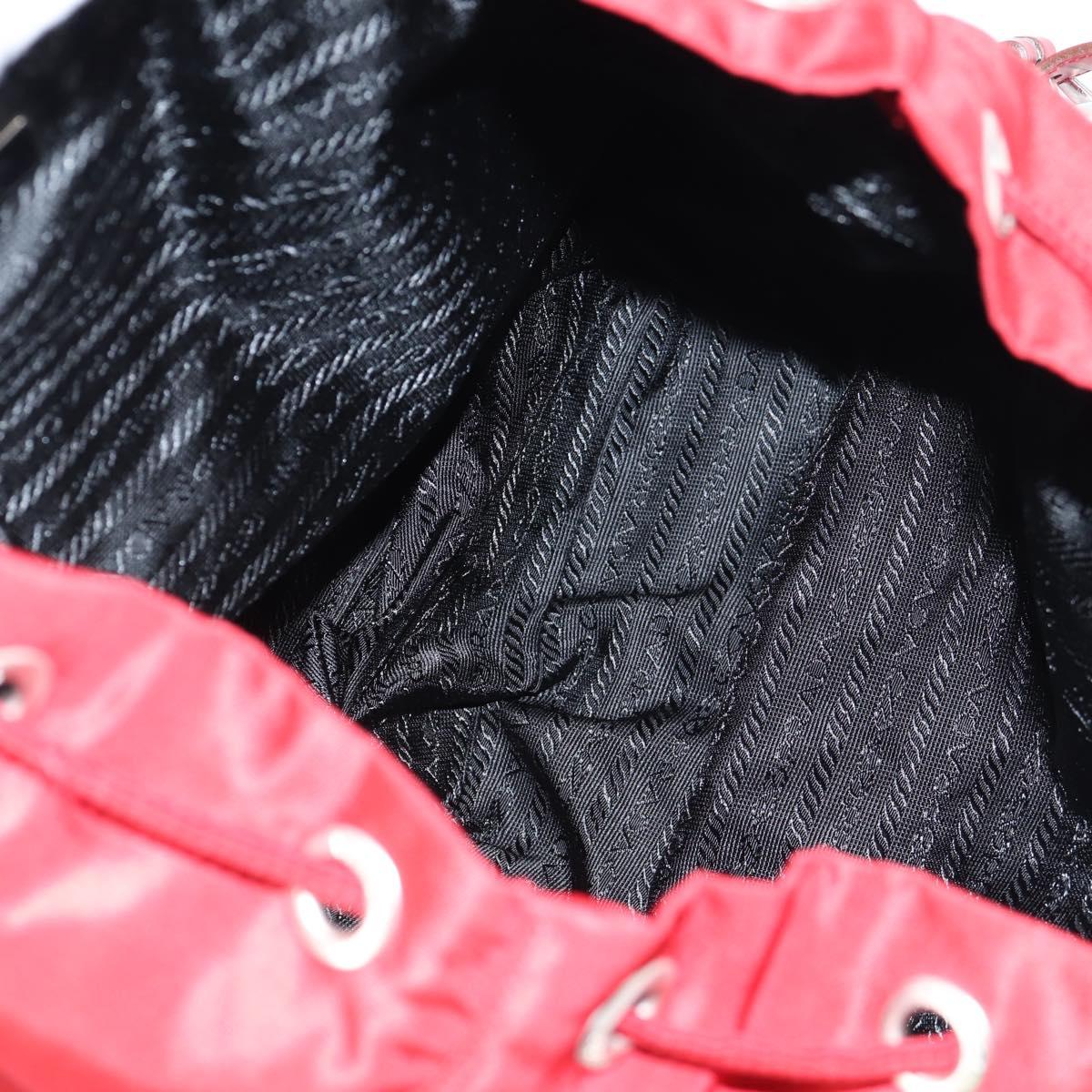 PRADA Backpack Nylon Red Silver Auth 137676