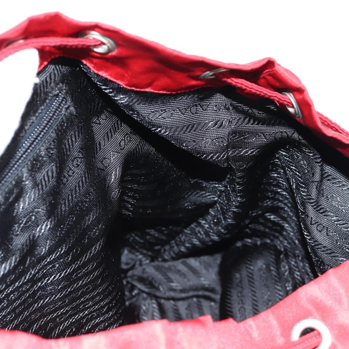 PRADA Backpack Nylon Red Silver Auth 137676
