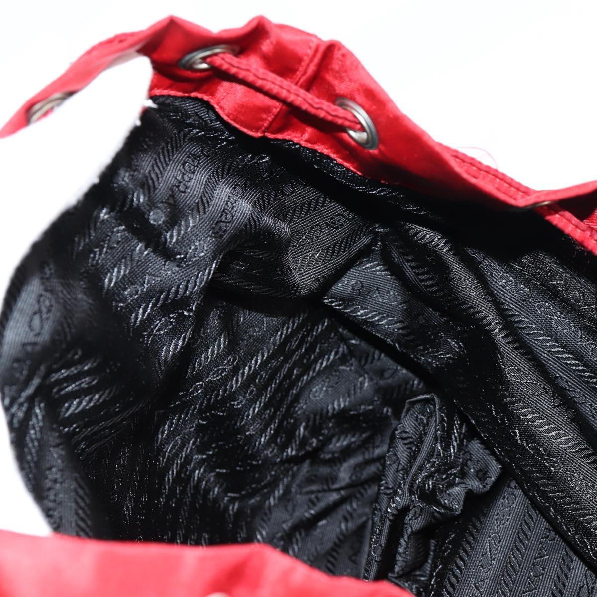 PRADA Backpack Nylon Red Silver Auth 137676