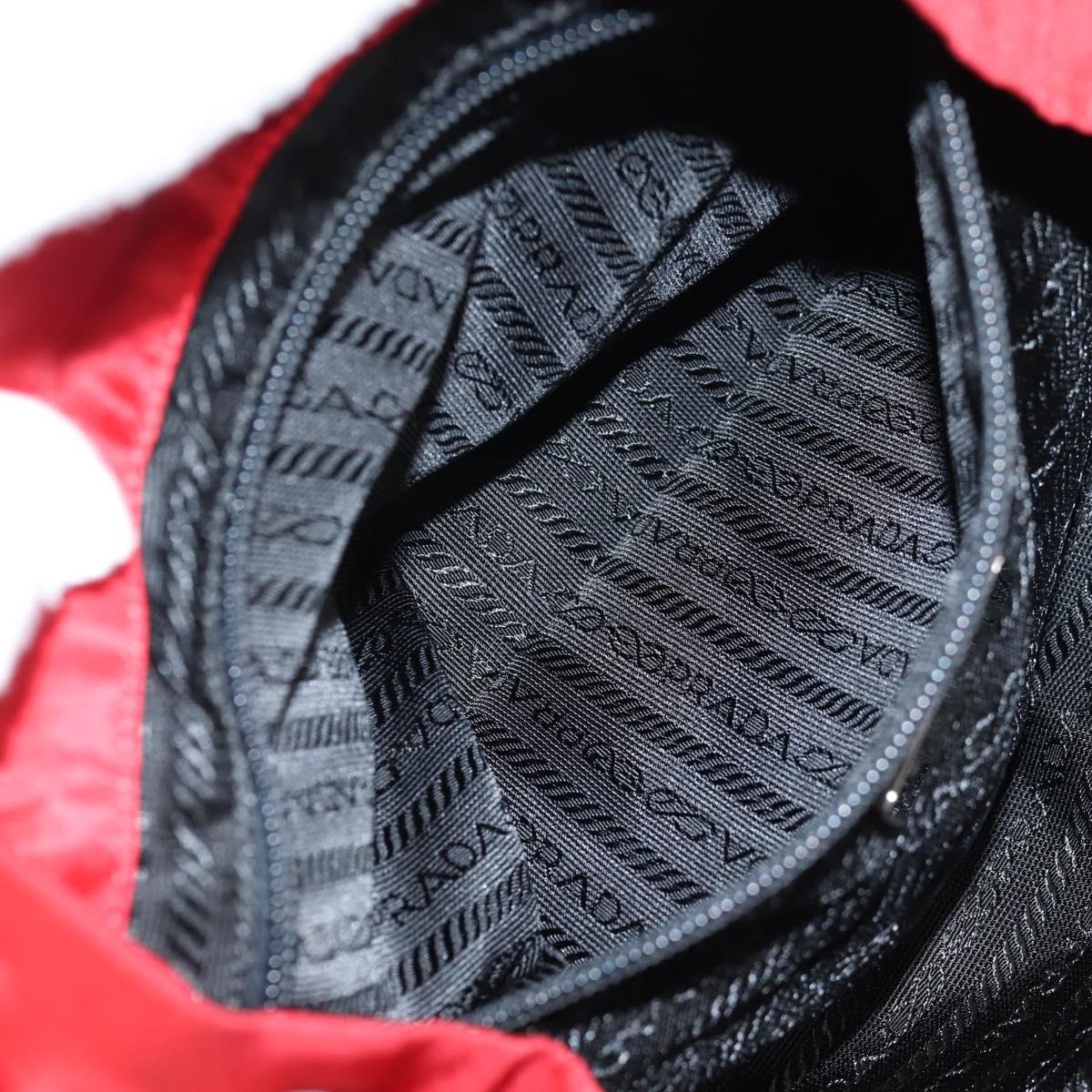 PRADA Backpack Nylon Red Silver Auth 137676