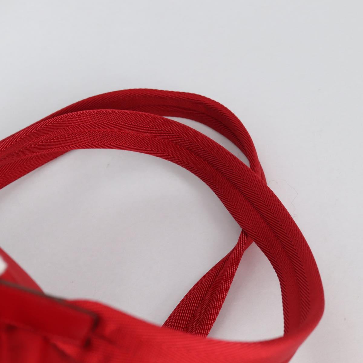 PRADA Backpack Nylon Red Silver Auth 137676