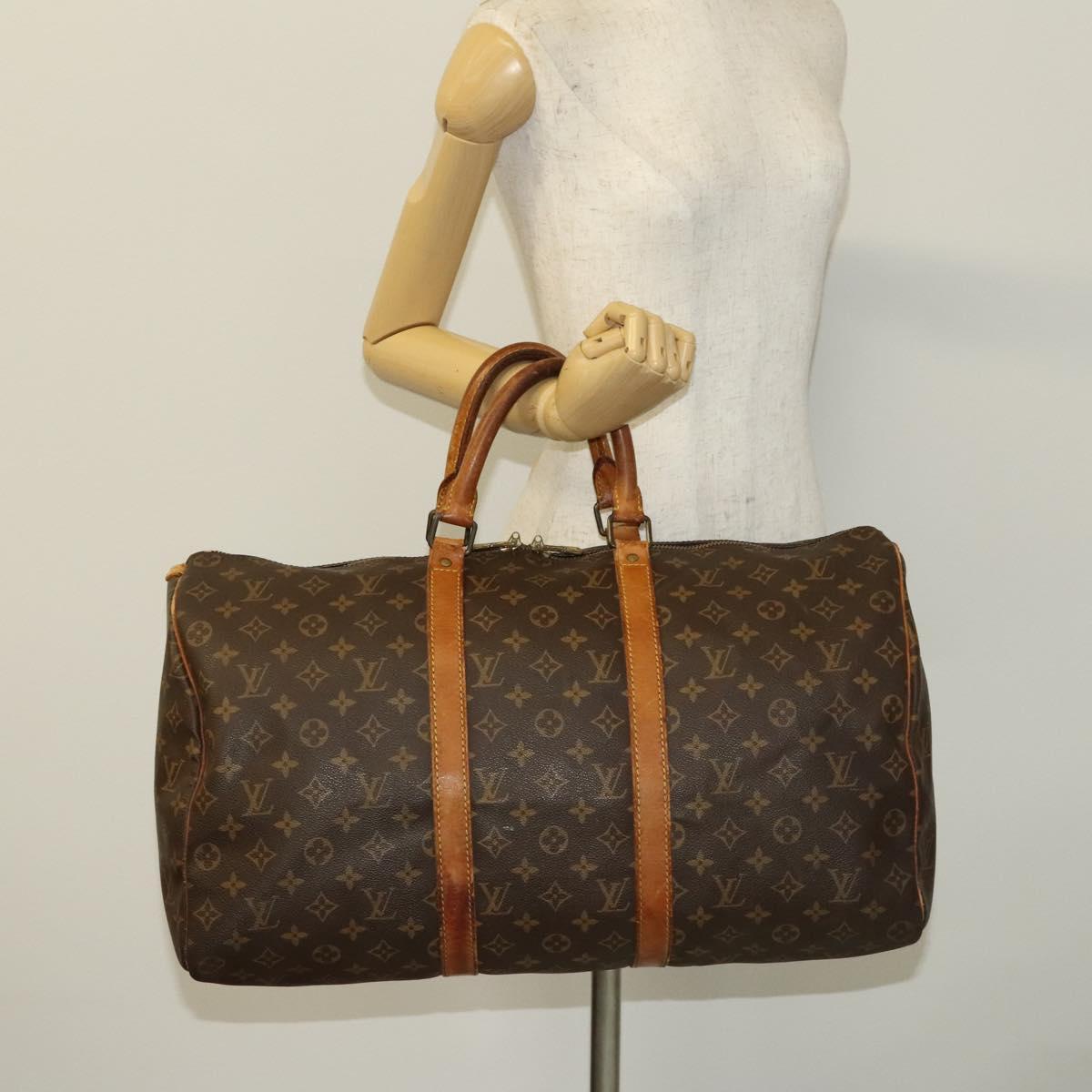 LOUIS VUITTON Monogram Keepall 50 Boston Bag M41426 LV Auth 137697