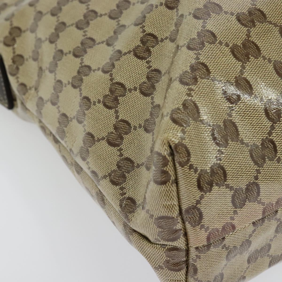 GUCCI GG Crystal Shoulder Bag Coated Canvas Outlet Beige Gold 339569 Auth 137708