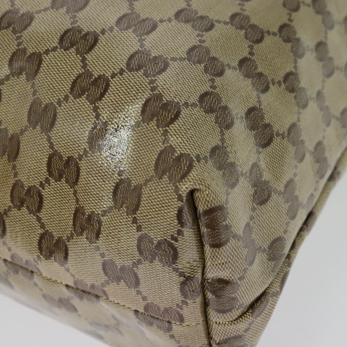 GUCCI GG Crystal Shoulder Bag Coated Canvas Outlet Beige Gold 339569 Auth 137708