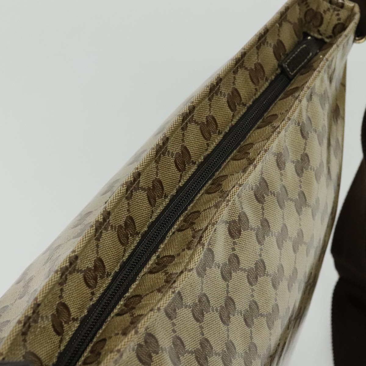 GUCCI GG Crystal Shoulder Bag Coated Canvas Outlet Beige Gold 339569 Auth 137708