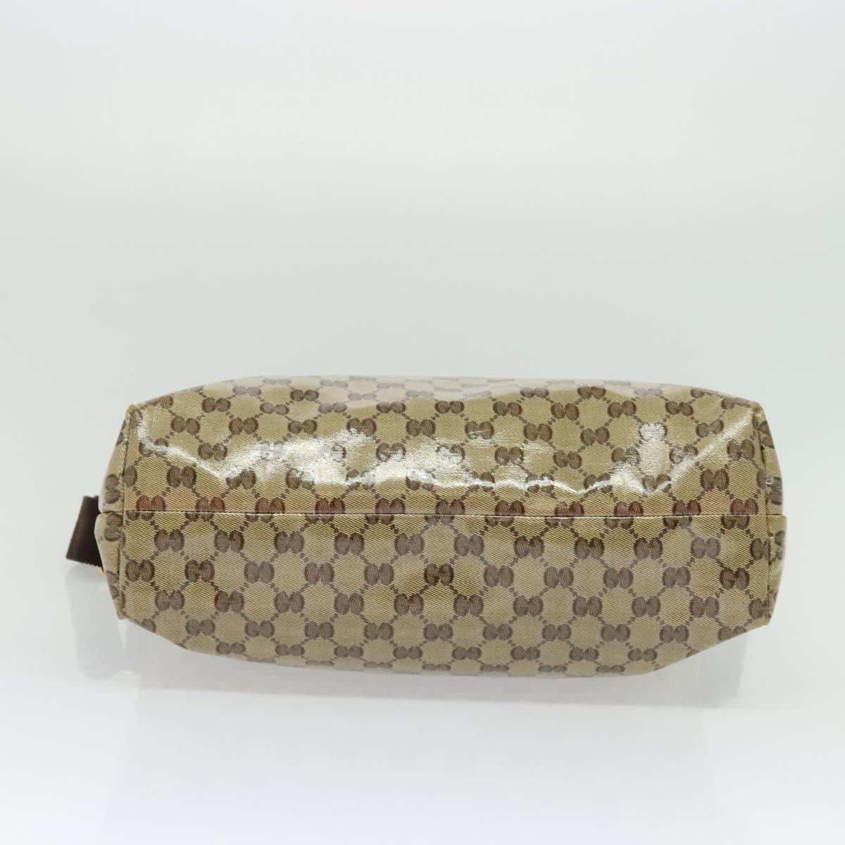 GUCCI GG Crystal Shoulder Bag Coated Canvas Outlet Beige Gold 339569 Auth 137708