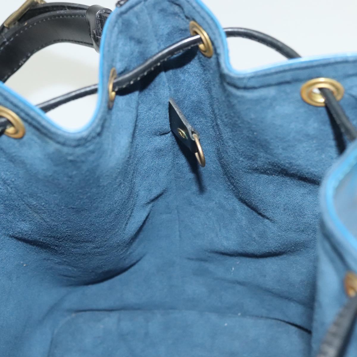 LOUIS VUITTON Epi Petit Noe Shoulder Bag Bicolor Black Blue M44152 Auth 137735