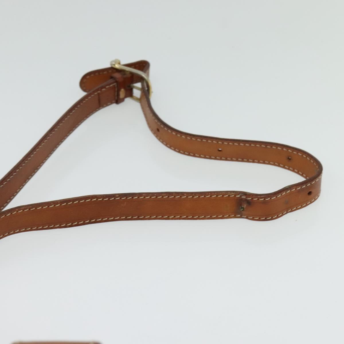 CELINE Macadam Canvas Shoulder Bag PVC Beige Gold Auth 137747